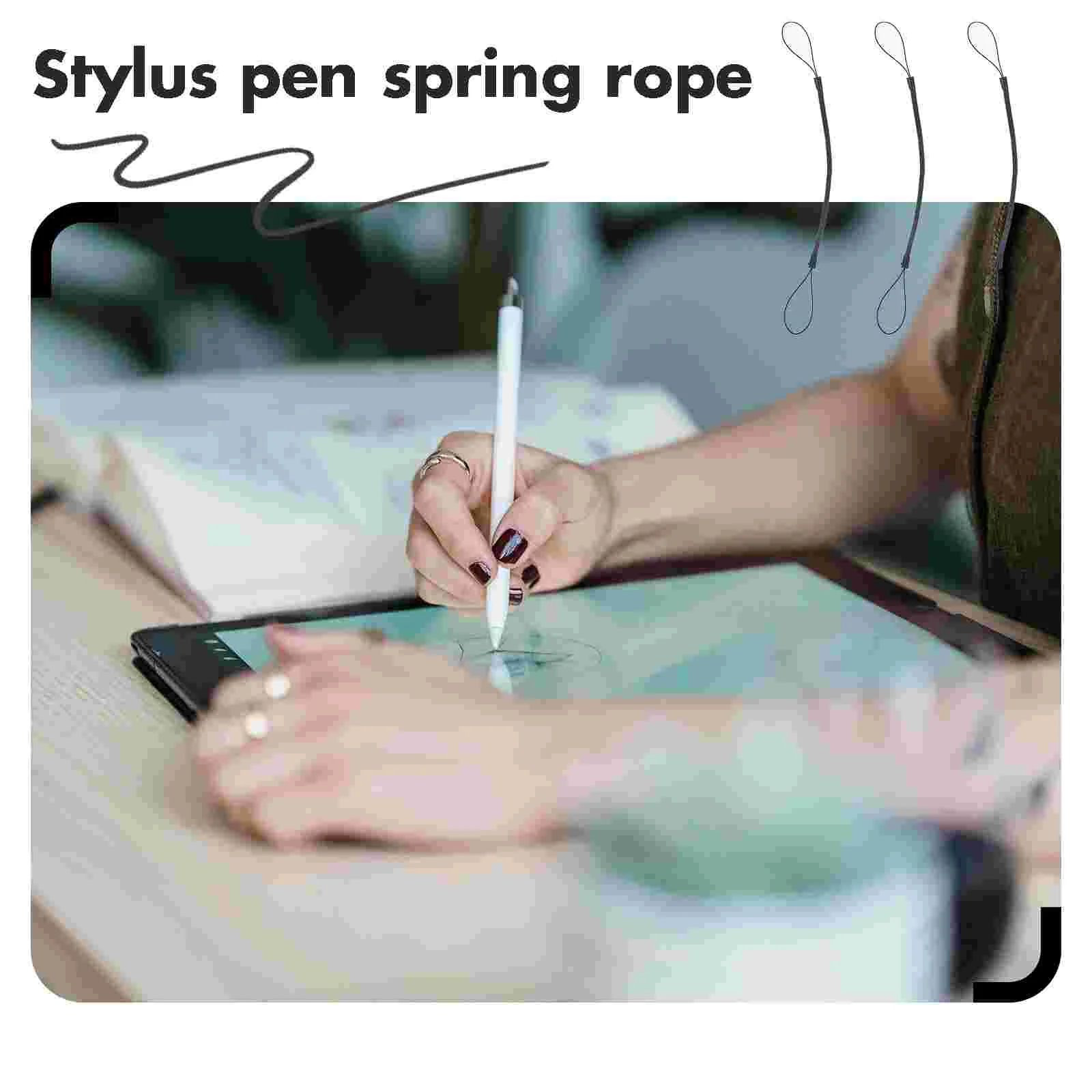 8 Pcs Stylus Pen Lanyard Rope for Touchscreen Spring Wrist Strap Retractable Cord Plastic Hanging