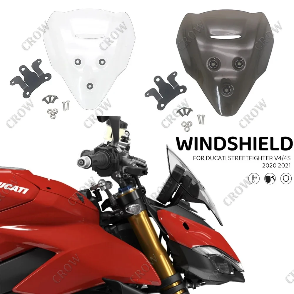 New Windscreen For DUCATI Streetfighter V4 V4S V4 S V4SP 2020 2021 2022 Windshield Viser Baffle VIsor Wind Deflectors