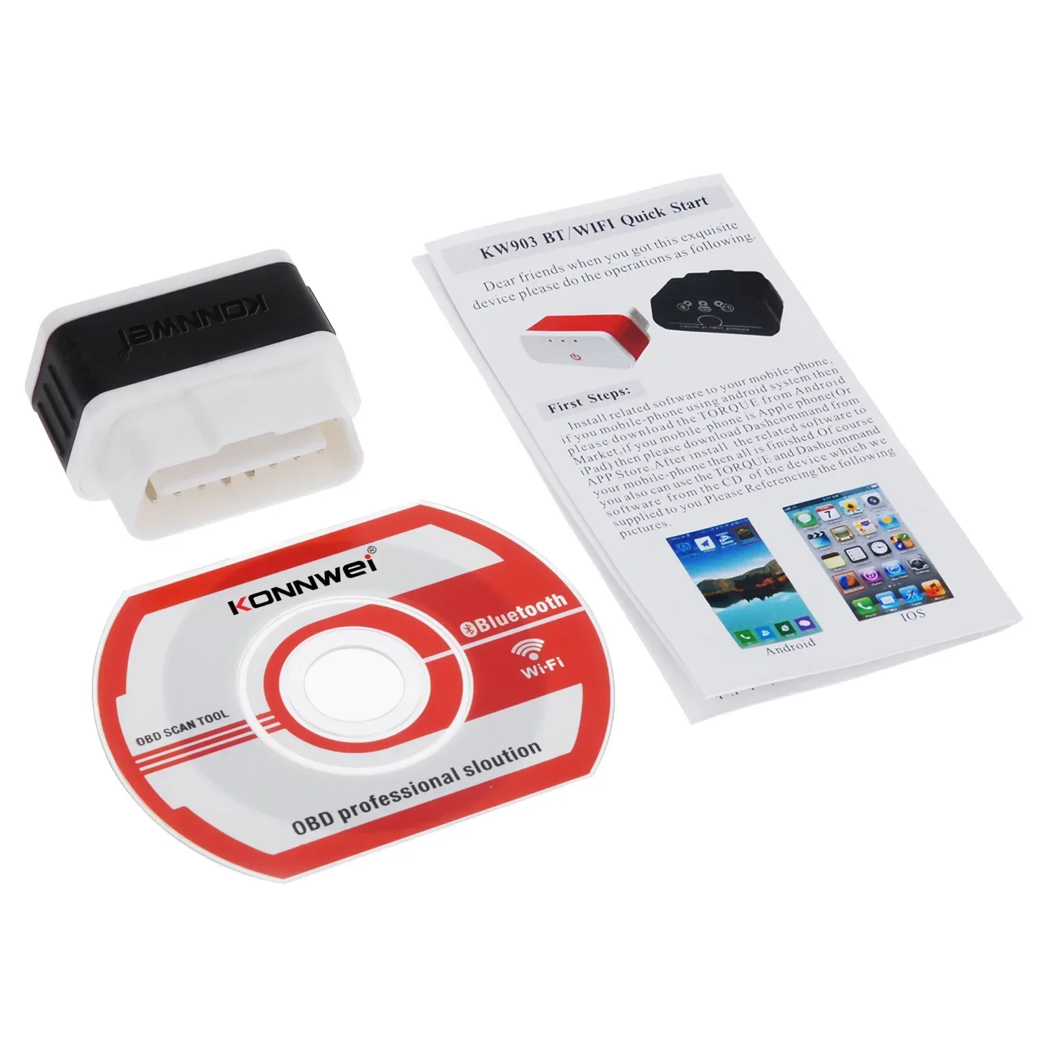 KOWWEI STABLE May authorize  KW903 ELM327 V1.5 bluetooth OBD automobile fault diagnosis instrument detector