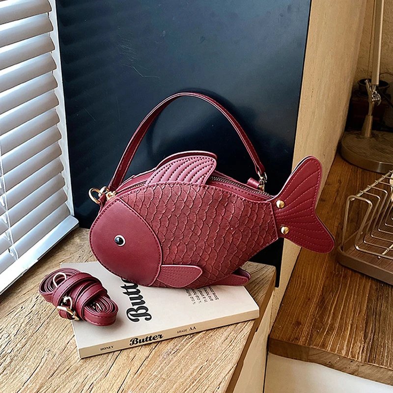 Koi-Fisch-förmige Umhängetasche, Damen-Sling-Bag, Kreative PU-Handtasche, Niedliches Einzigartiges Design für den täglichen Arbeitsweg, Münzbörse – Detail 14