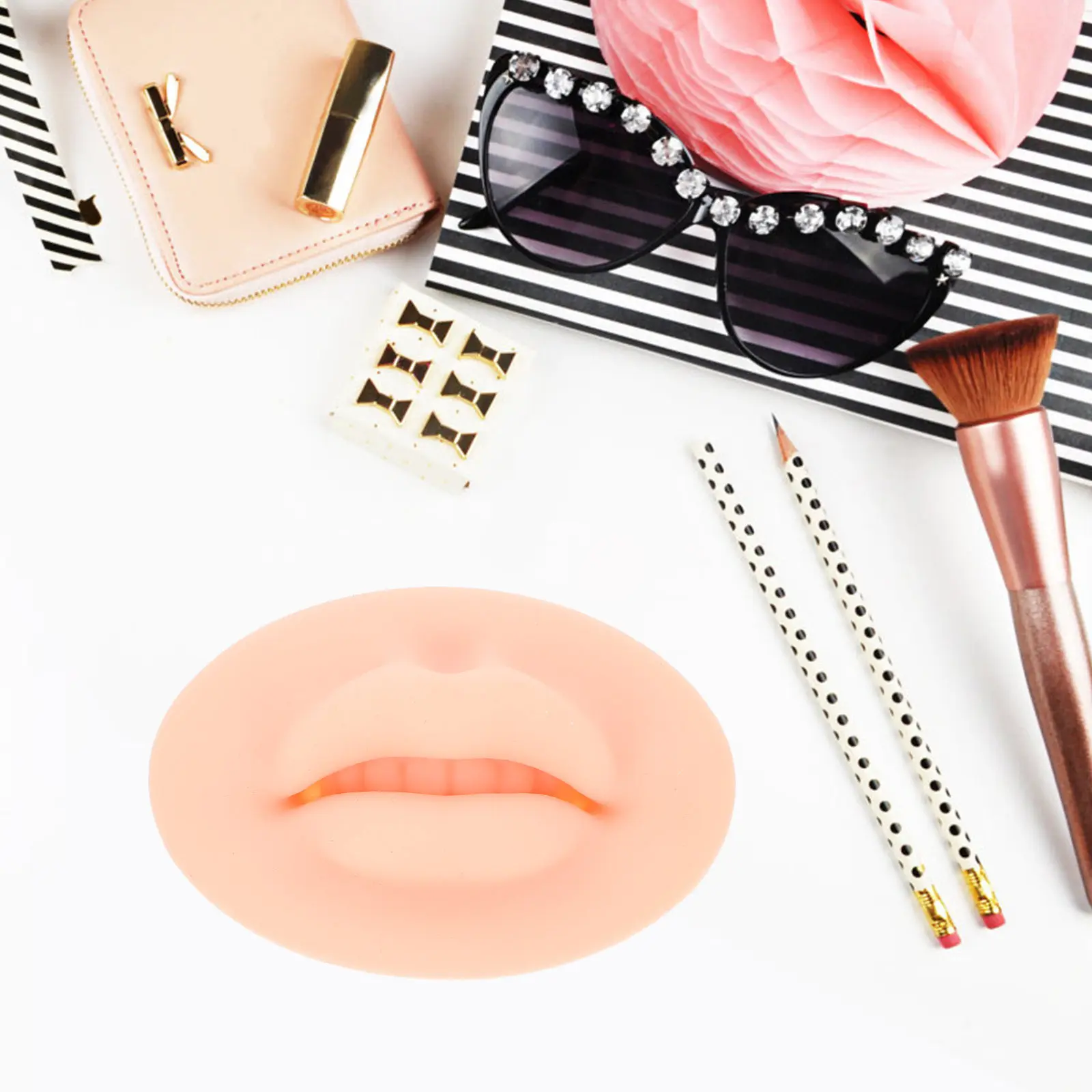 

Silicone 5D Makeup Practice Skin Mold Realistic Fake Skin for Professional Training Makeup Practice Tool Embroidery Head Mold