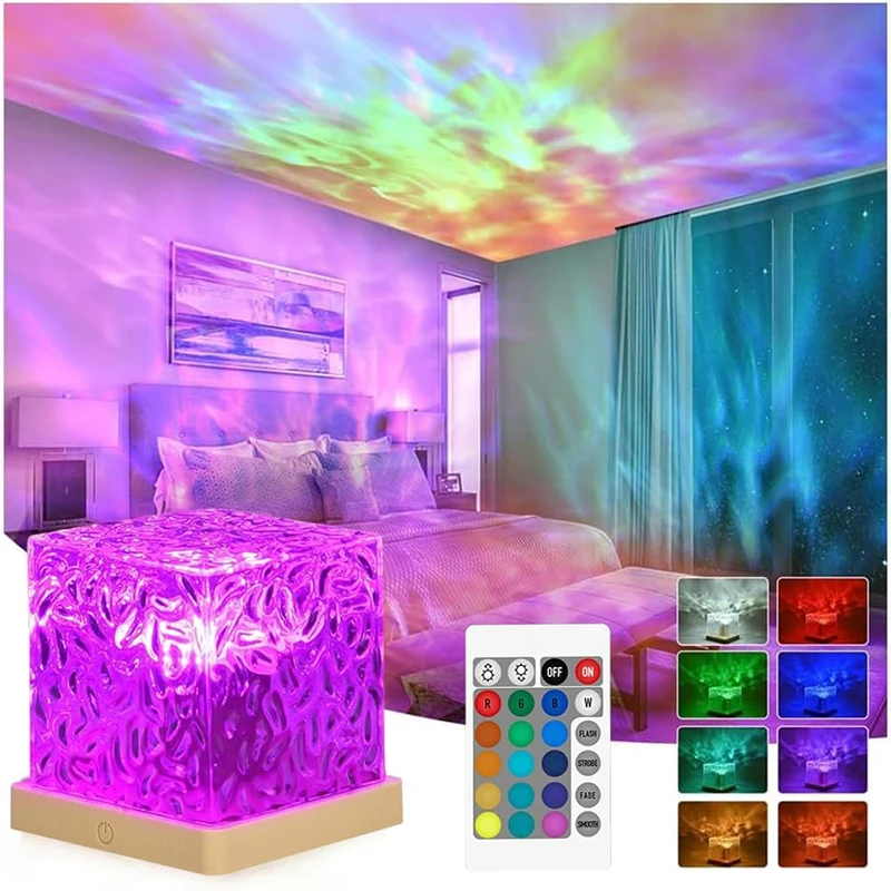 

Ocean Wave Projector Light 16 Colors Midnight Aura Aurora Glow Lamp Home Office Bar Restaurant Underwater Projector Night Light