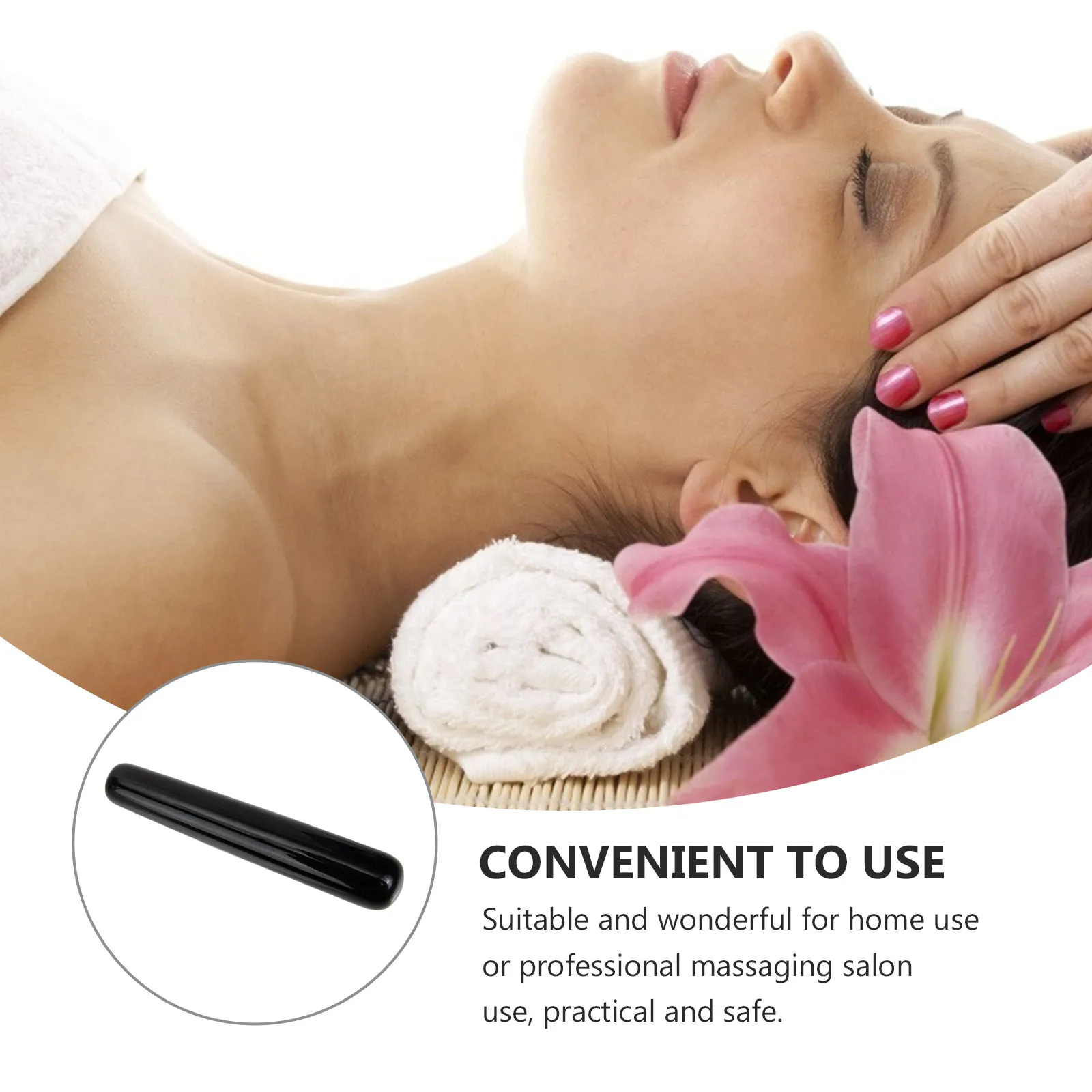 

Jade Massage W Roller Compact Acupressure Body Stick Lightweight Safe Durable Skin Friendly Practical Portable Home Salon Face