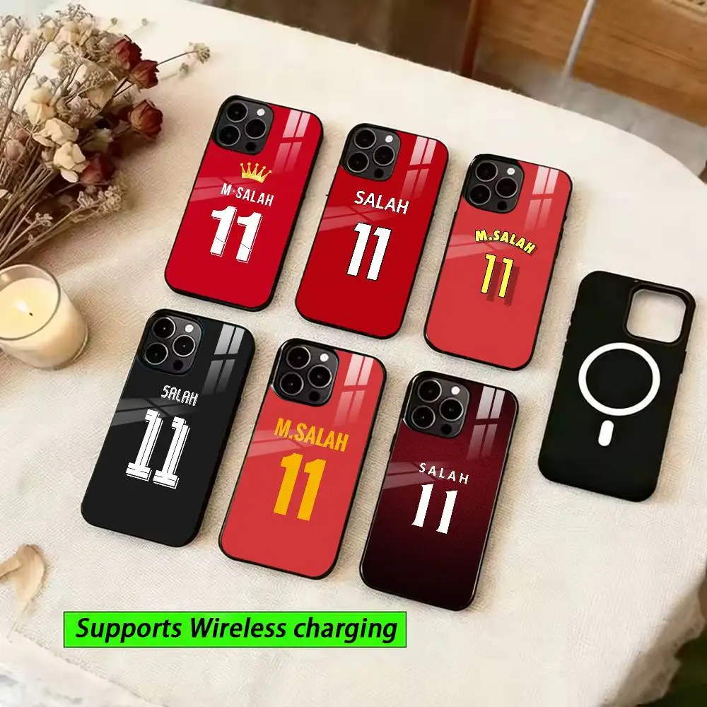 

Fotball M-Salah N-No-11 jersey Phone Case For iPhone15,16,17,14,13,12,11 Plus,Pro Magnetic