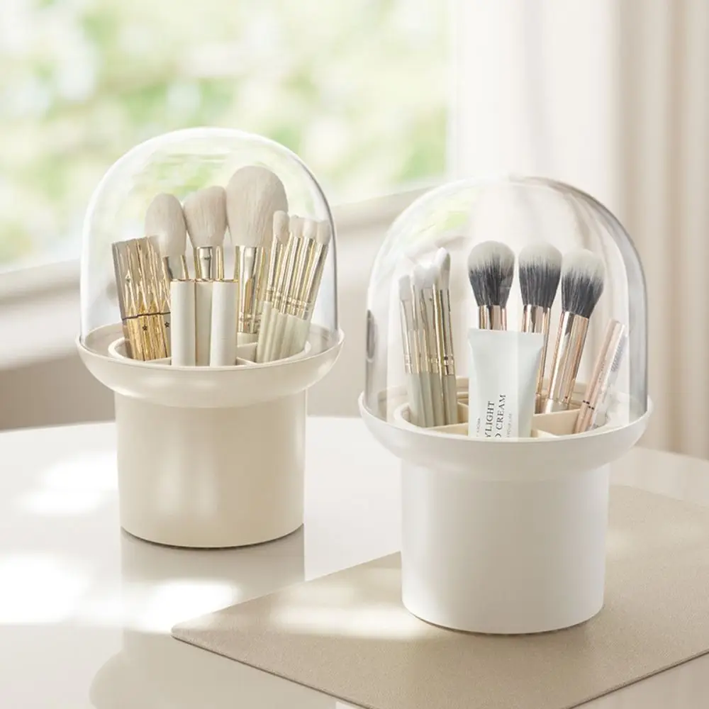 Transparent Makeup Brush Container Dustproof Organizer Cosmetic Brush Bucket Display Rack Large Capacity