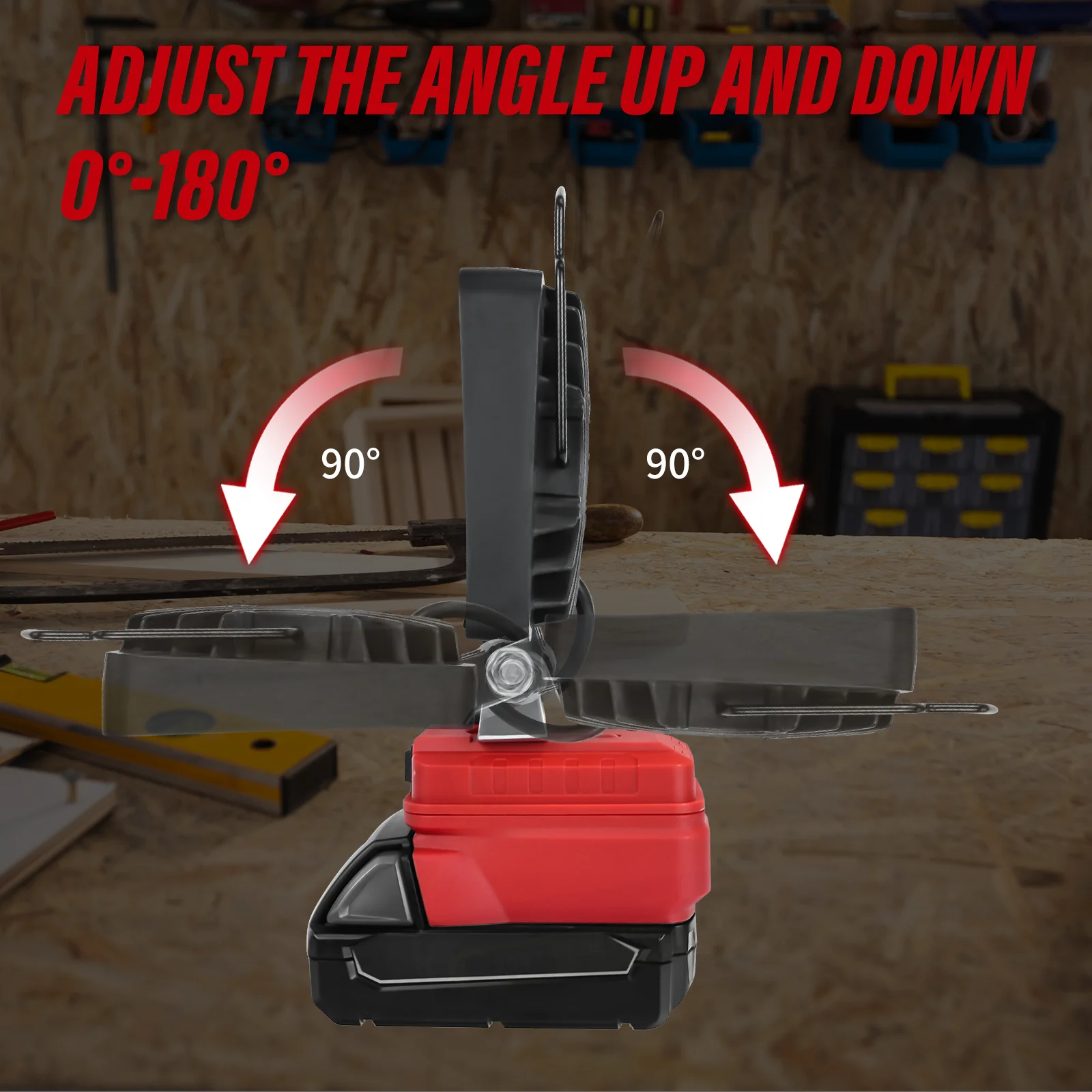 Luz de trabajo LED inalámbrica 27W 1400LM linterna reflector para exteriores con puerto USB dual para batería Milwaukee de 18V (sin batería)