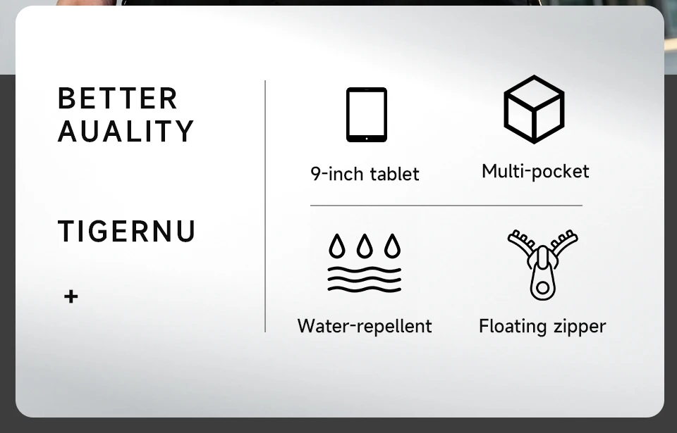 Tigernu Herren-Schultertasche, wasserabweisend, für den täglichen Gebrauch, Umhängetasche mit Magnetverschluss, unregelmäßig geformte Schultertasche. – Detail 2