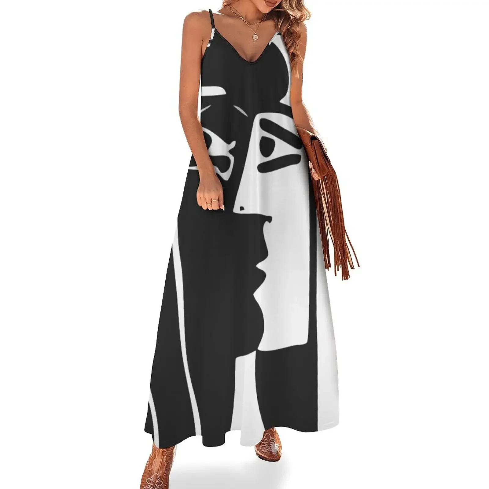 

Black and White Faces VectorArt. Sleeveless Dress Dresses gala Clothing prom dress 2024 ceremony dresses Dress