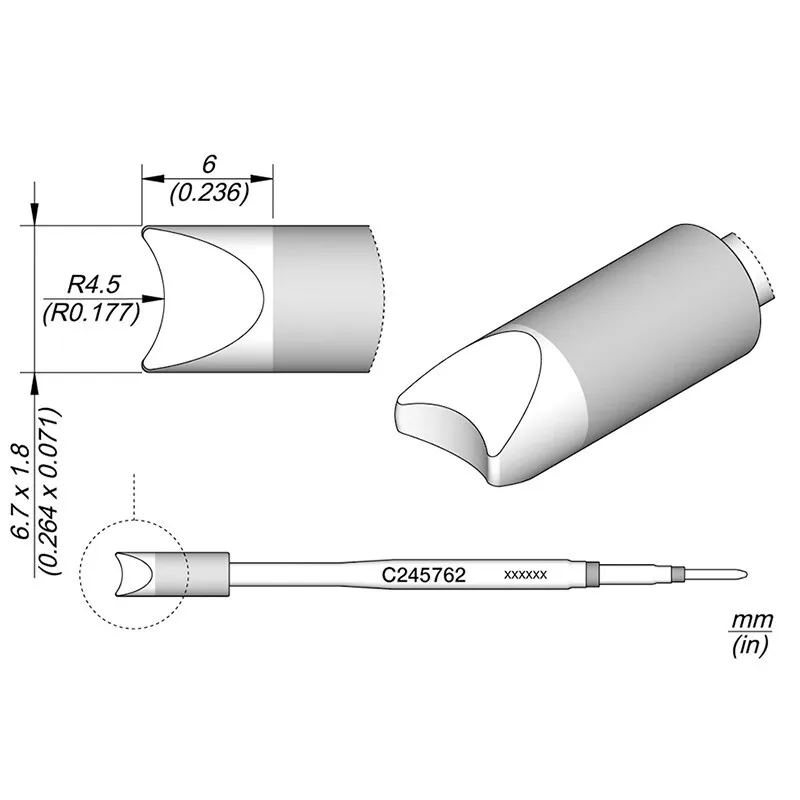 

JBC C245116/117/118/122/762 C245 Series Chisel Curved Iron soldering tip T245-A Handle CDB Soldering Station originl