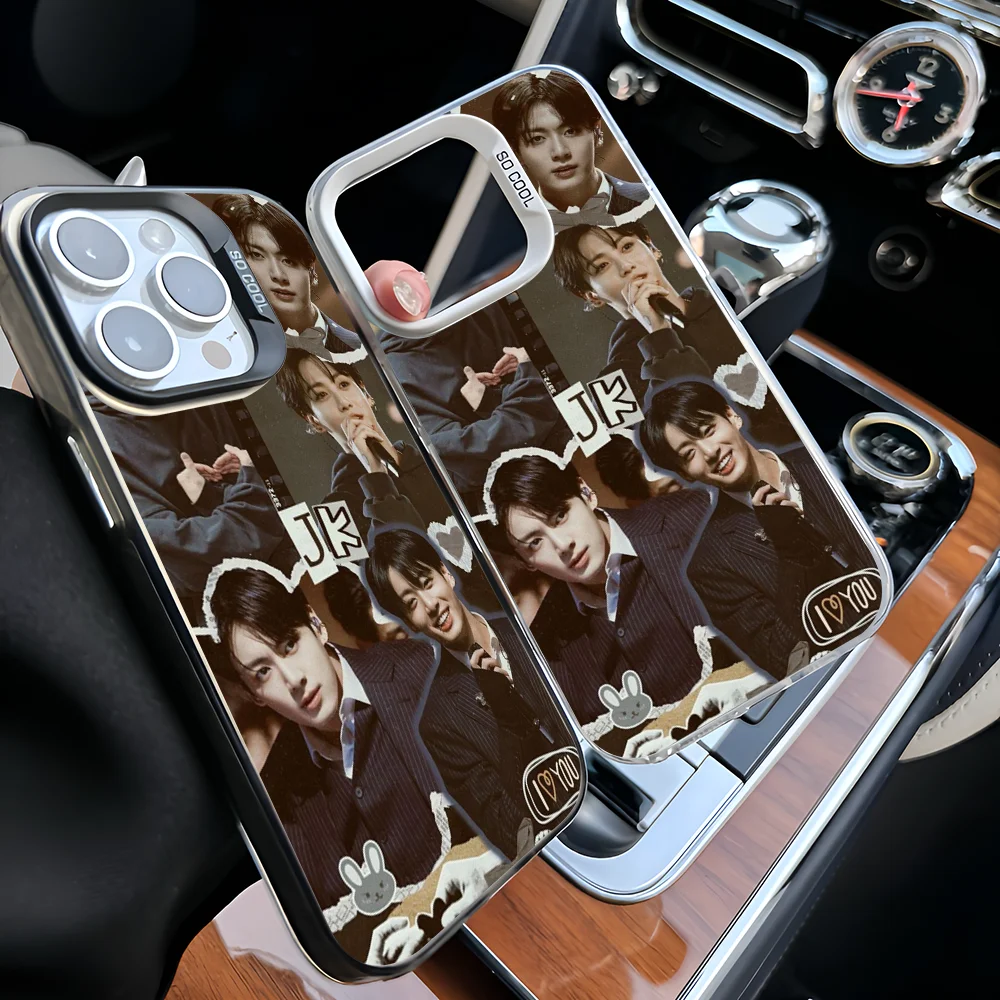 Custodia per telefono Epc Kpop J-JungKookS-S Custodia per telefono IMD per IPhone 16 15 14 13 12 11 Pro Max Plus Colore argento Cover