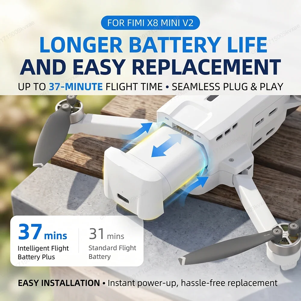 Drone Replacement Battery for X8 MINI V2 7.2V 3100mAh 22.32Wh Rechargeable Li-ion Pack RC Quadcopter Aerial Flight Accessories