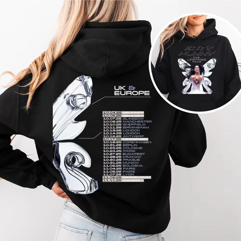 2025 Autumn Winter Katy Perry The Lifetime Tour Europe Hoodie Men and Women Aesthetic Graphic Hoodies Unisex Hooded Sweatshirts