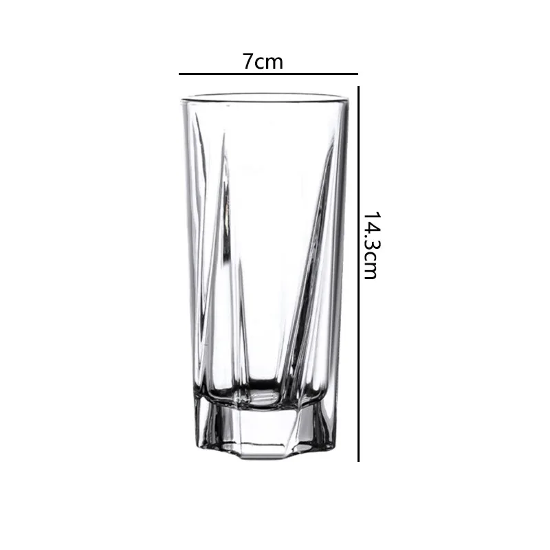 TOPLIVING 280ml Classic Transparent Fruit Juice Milk Cold Drink Cups 2pcs Set Thick Bottom Cocktail Glass Beer Long Island Iced 