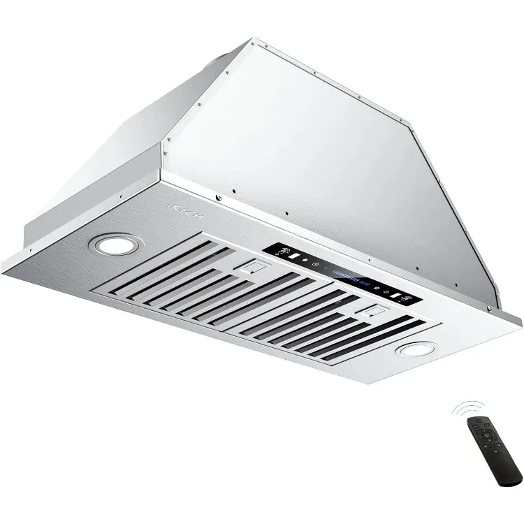 36-Inch Built-in/Plug-in Range Hood 900 CFM with 4-Speed Gesture Sensing and Touch Control Panel (IKB01-36)