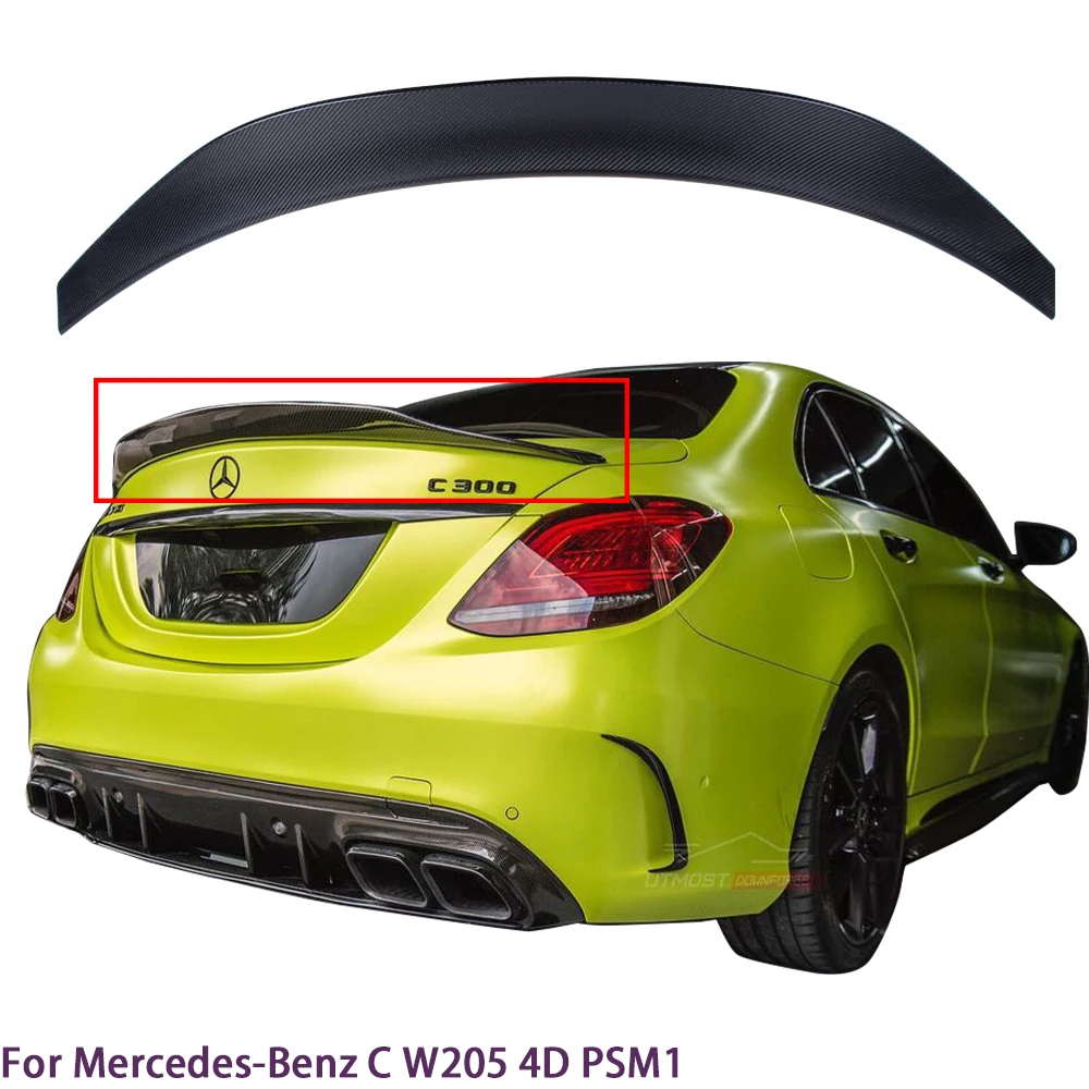 

For Mercedes-Benz C-Class W205 4Door sedan PSM1 Style Carbon Fiber Rear Spoiler Trunk Wing 2013-2022