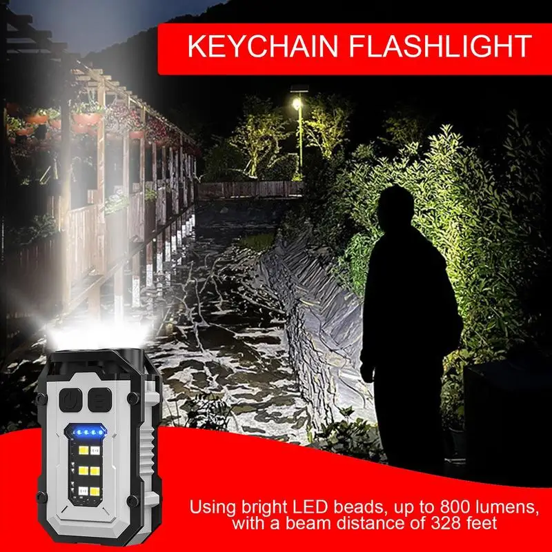 Imagem -03 - Mini Led Keychain Lanterna Modos Pequenas Lanternas Chaveiro Led Light 800lumens