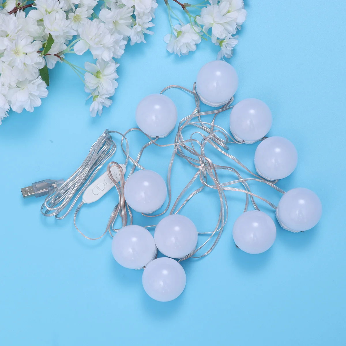 1 ชุดไฟ LED กระจกเงา 3 สีปรับความสว่างได้ USB ขับเคลื่อนการป้องกันดวงตาไม่มีการสั่นไหวใช้งานง่ายในร่มกลางแจ้ง