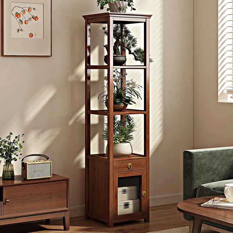 New Chinese flower stand, living room multi-layer shelf, floor-to-ceiling home decoration ornament stand 2024 new flower pot