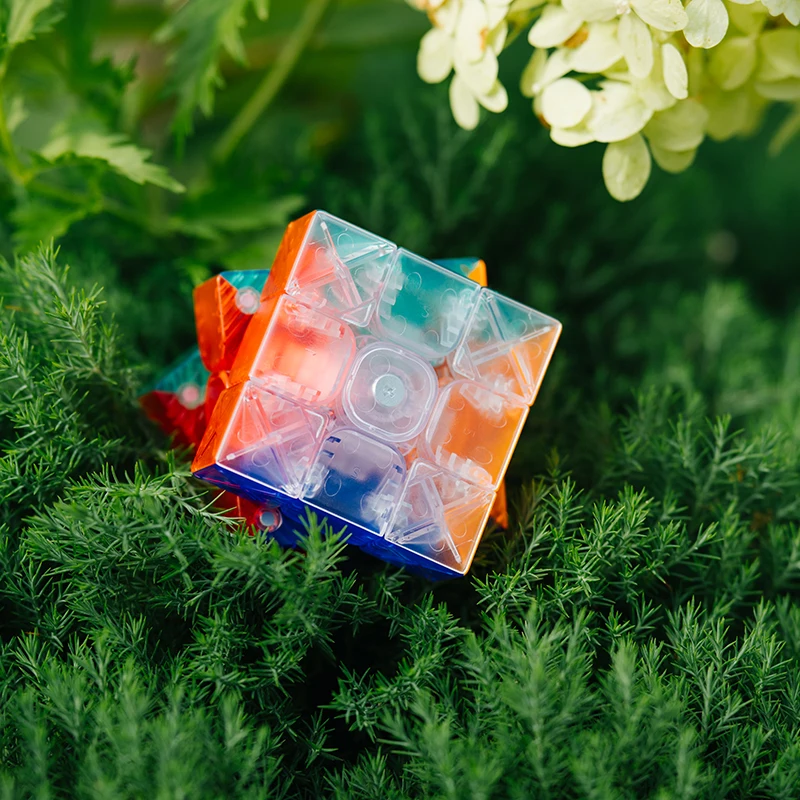

Transparent Colored 3X3 Professional Cube Zero Delay Ultra-Fast Turning Magic Cube Puzzle Kid Toy Single Magnetic Fast Silent