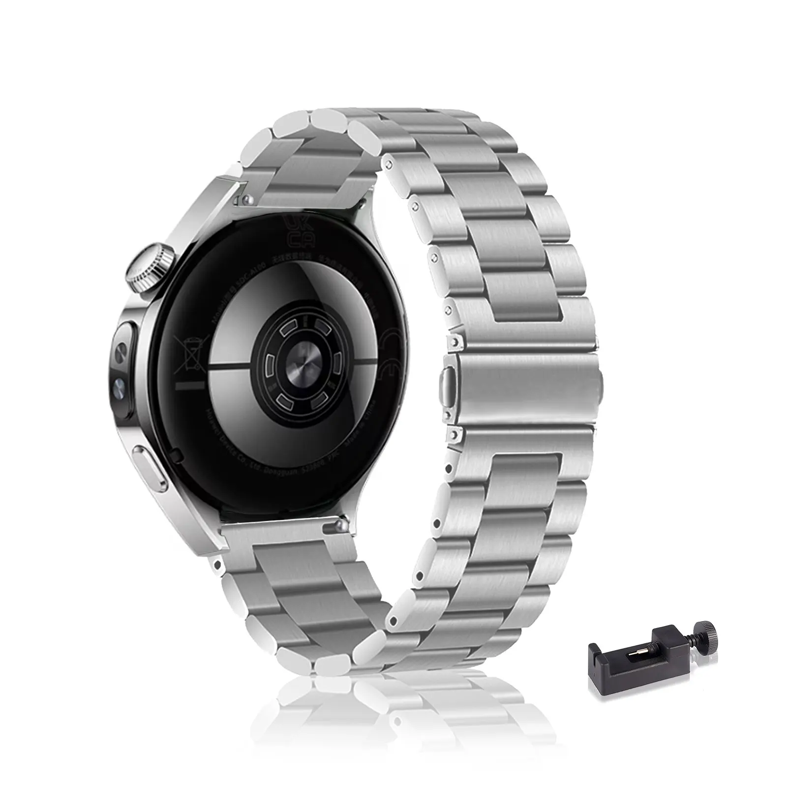 

Stainless Steel Bands for Huawei Watch 5 46mm Band, Three Columns Metal Replacement Strap