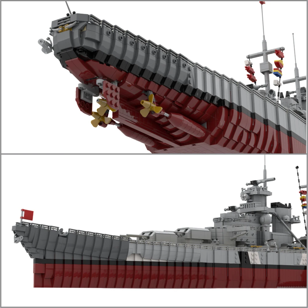 

MOC-84840 Bismarck Battleship MOC Building Blocks, WWII German Navy Warship Model, Detailed Military Ship DIY for Collectors
