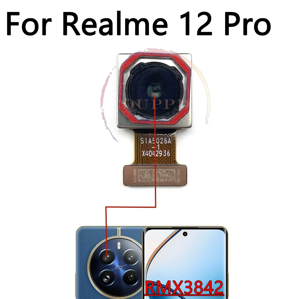 الكاميرا الأمامية الخلفية الهاتف المحمول ل Realme 12 Pro + 12pro الخلفية الخلفية وحدة الكاميرا الرئيسية فليكس قطع غيار الكابل #4