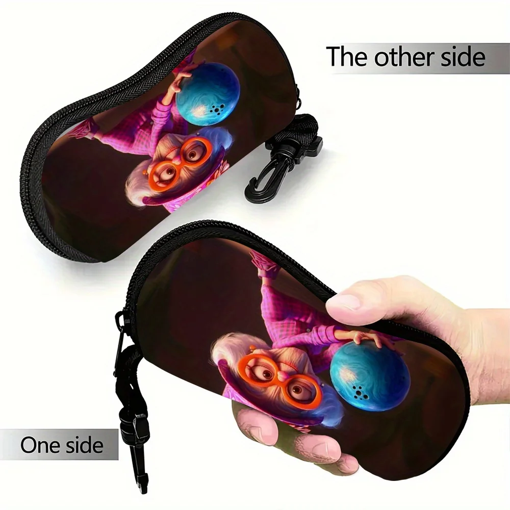 1pc, Cartoon Glasses Case Bowling grandma, Perfect for Big Capacity,Stylish Floral Botanical Design, Unisex, Portable Glasses