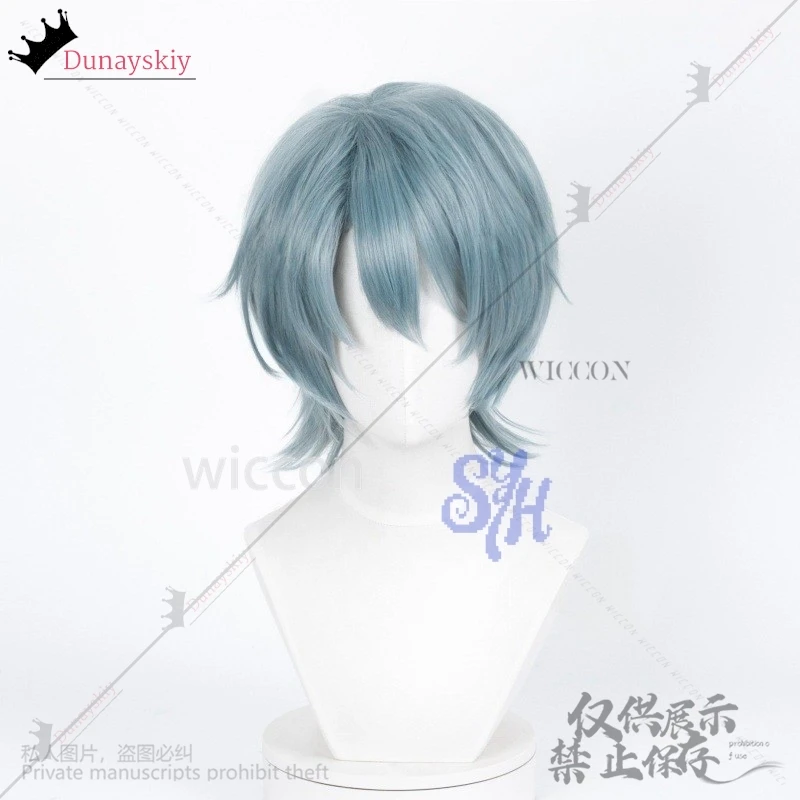 أنيمي فيلم شيطان ساجا بوي تأثيري سر الأرجواني الرمادي الباروكات الشباك إكسسوارات الشعر الاصطناعية قصيرة مستقيم الشعر هالوين كوس