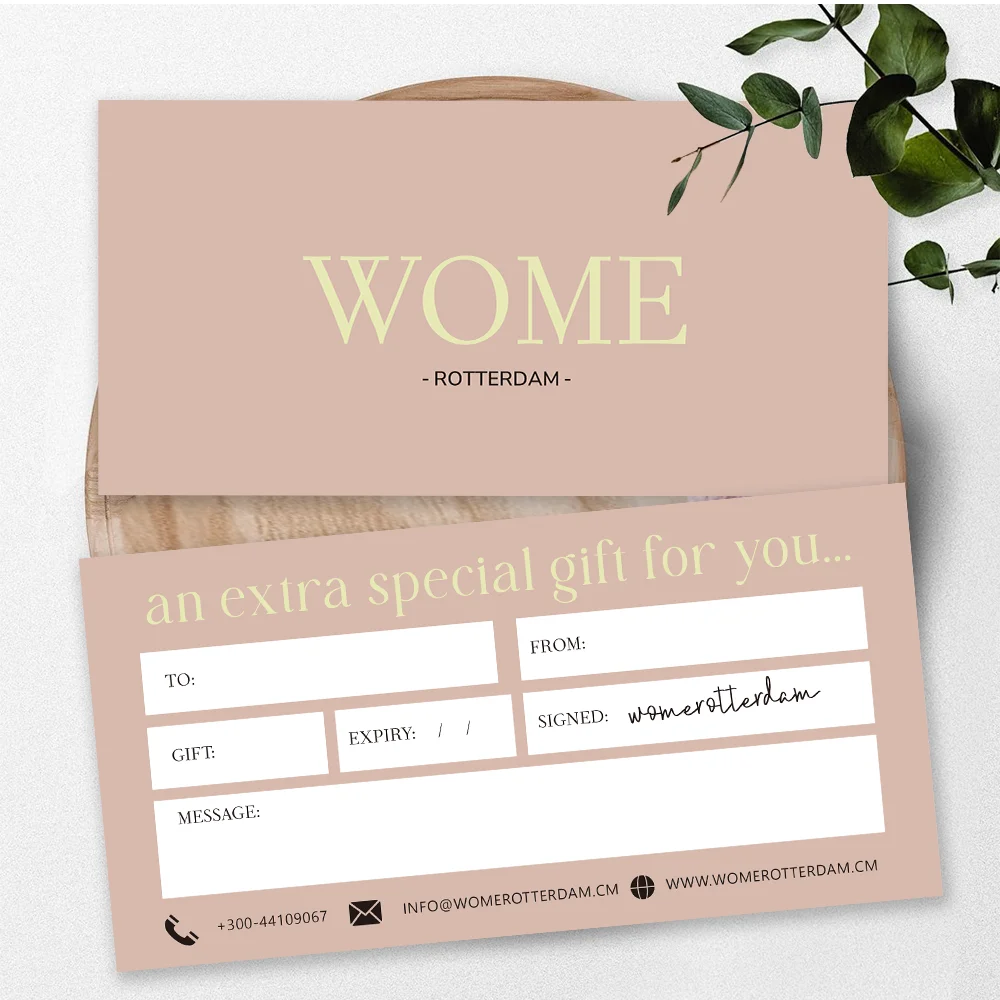 Benutzer definierte Marken geschenk gutscheine für Schönheits unternehmen Ausbildung Akademien Nägel Wimpern Friseursalons Ästhetik mit Logo danke