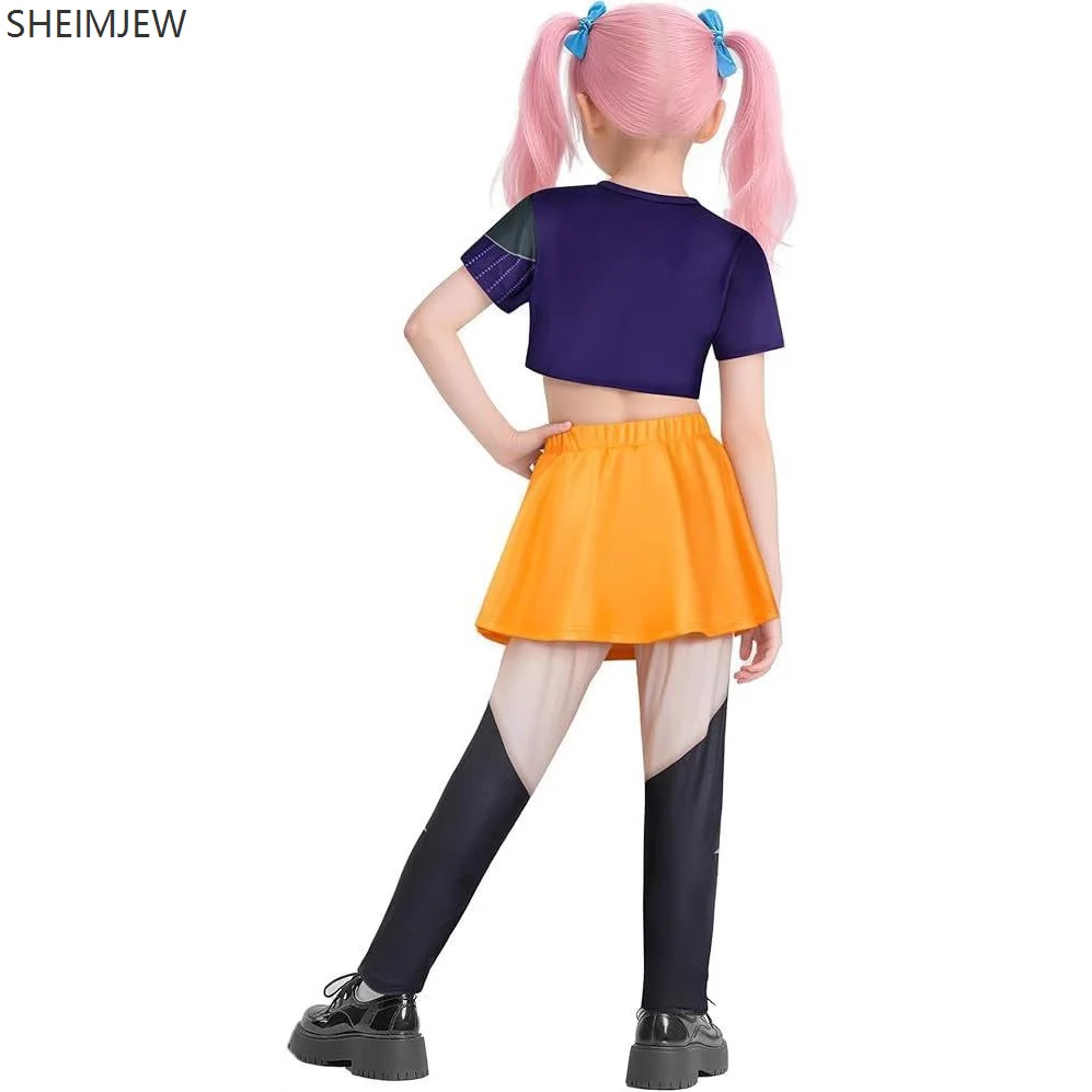 Children Girls Pop Singer Kpop Cosplay Costume Cartoon Demon Hunter Cosplay Children's Set Halloween Carnival Party Dress Up