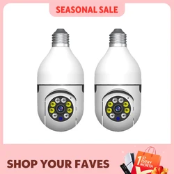 2PCS Ease Life APP-Light Bulb Security Cameras Indoor Outdoor Wireless WiFi Camera 2.4GHz, 360 Degree, E27 Light Socket Screw In