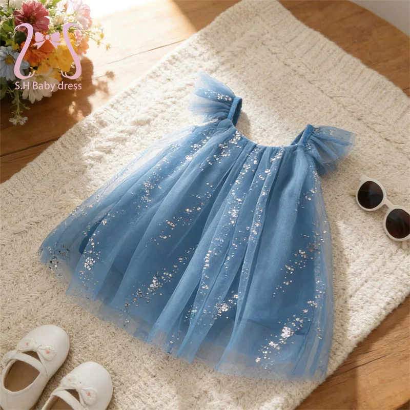 Summer Sleeveless Children Clothes Baby Girl Infant Dress Toddler Birthday Party Dresses Breathable Baby Outfit Kid Baptism Wear