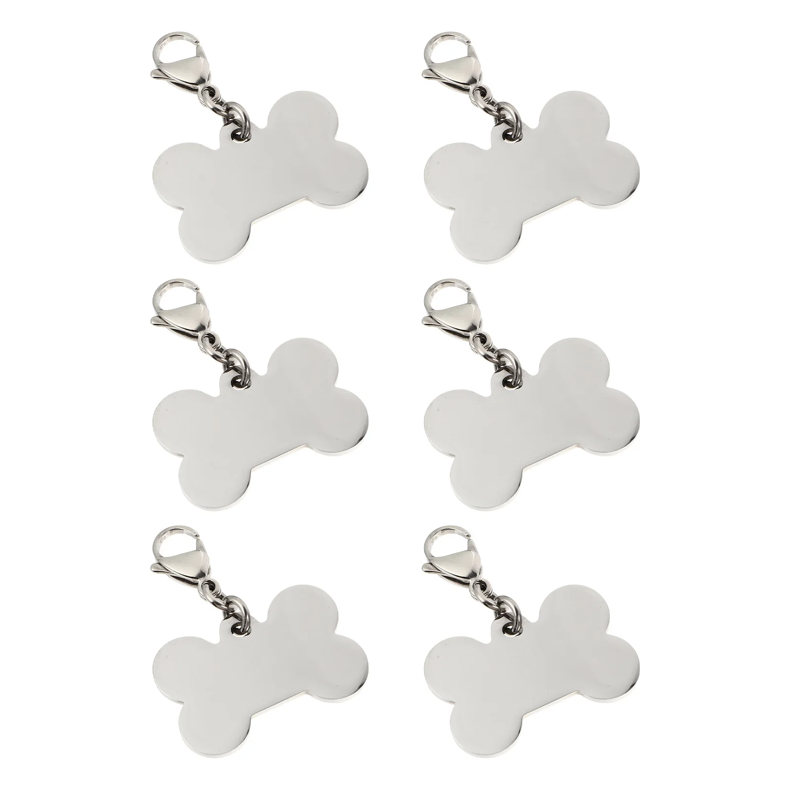 

6 Pcs Pet Tag Blank Metal Tags Engraved Dog Id Name Stainless Steel Durable Accessory for Collar