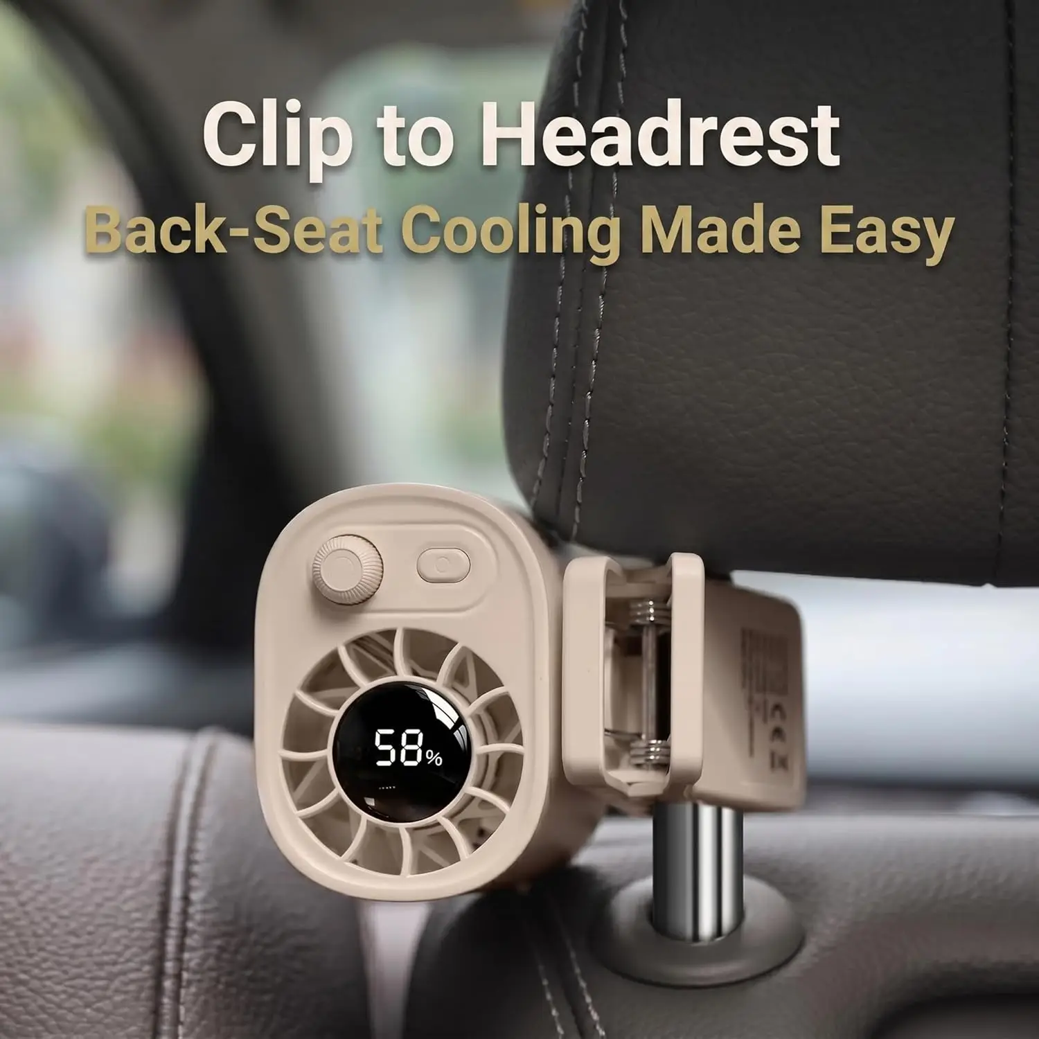 100-Speed Car Clip Fan 360° Rotatable Umbrella Clip Rechargeable Electric Fan Low Noise Mini Fan Waist Hanging