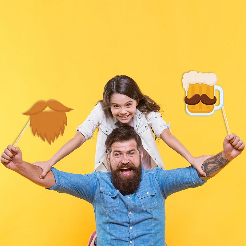 20 قطعة عيد الأب سعيد موضوع قناع حفلة أفضل أبي كابينة تصوير الدعائم ل 2025 عيد الأب حفلة عيد ميلاد التصوير الديكور