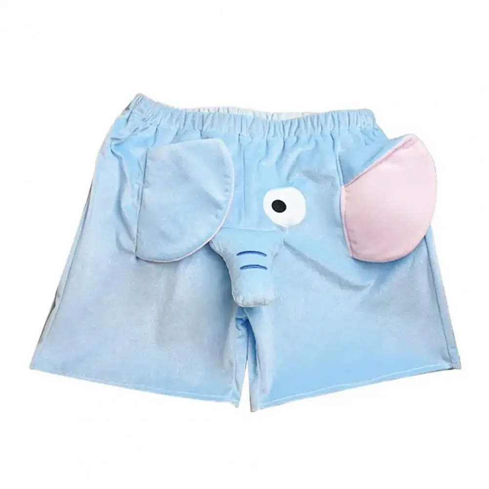 Lounge Pyjama Shorts 3D Ears Trunk Cartoon Lovely Elephant Loose Casual Plush Sleepwear Summer Men Women Shot Pants Homewear