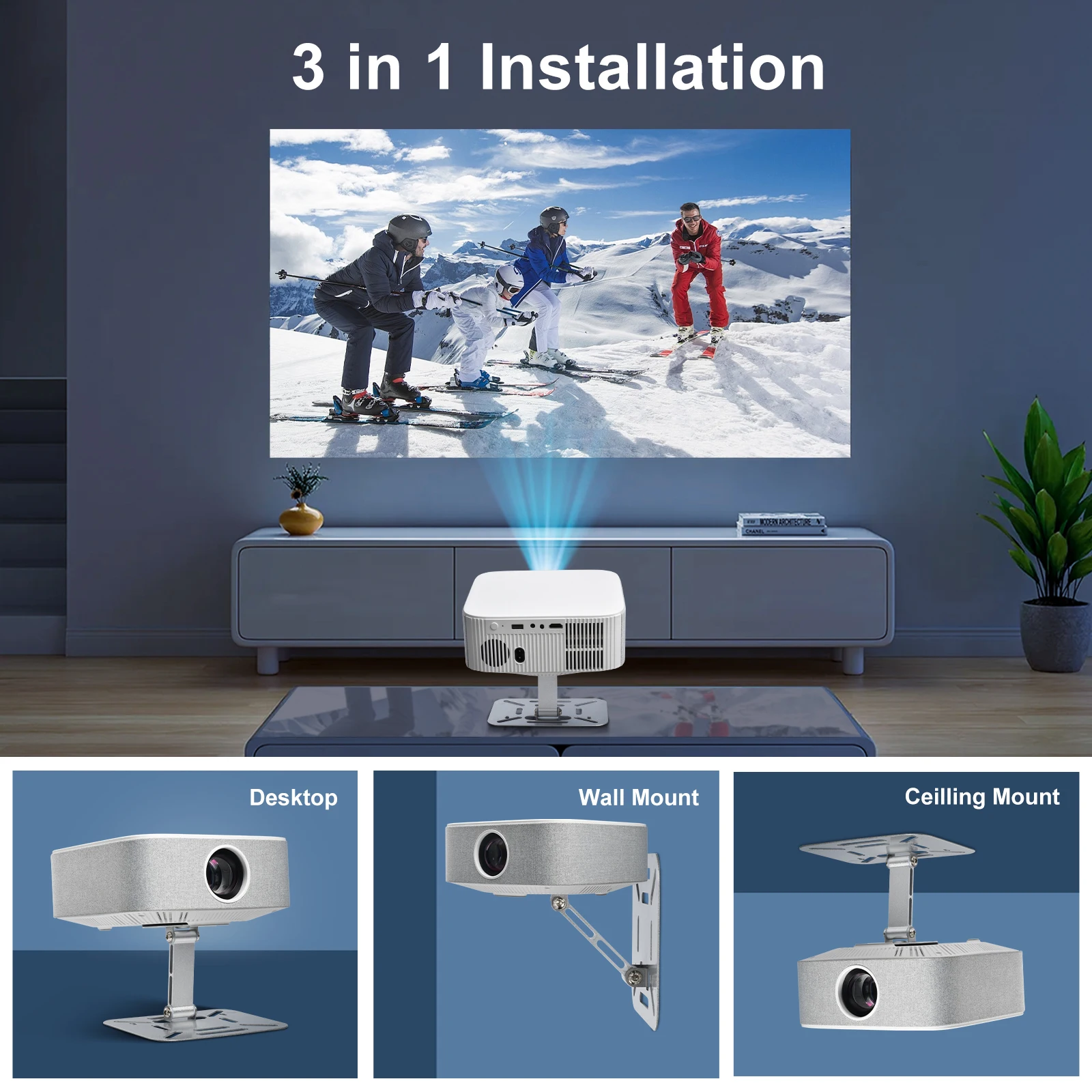 Salange Desktop Projector holder Stand Table Mobile Projector Mount Removable Adjustable Universal Projectors Bracket Holder