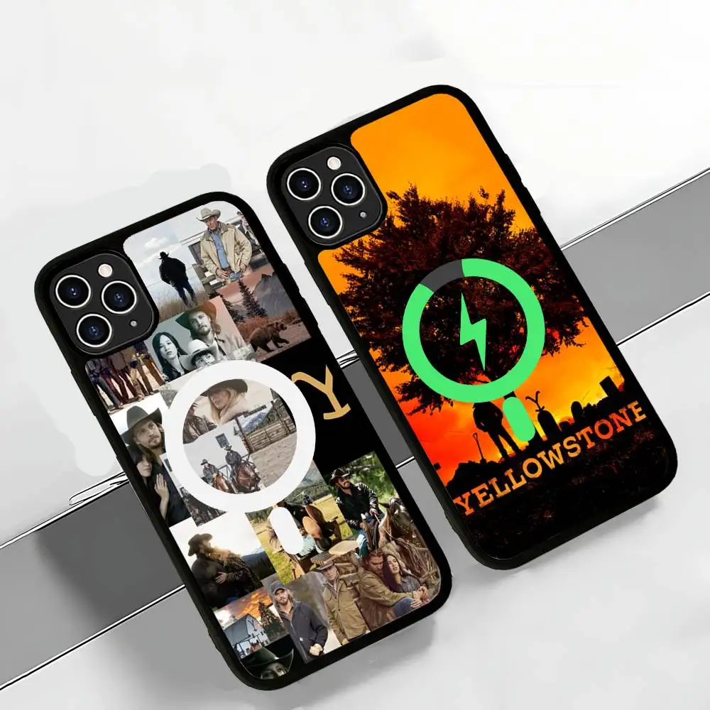 American TV Y-Yellowstone für MagSafe Magnetische Handyhülle für iPhone 17 16 15 14 13 12 11 Plus Pro Max PC+TPU Cover