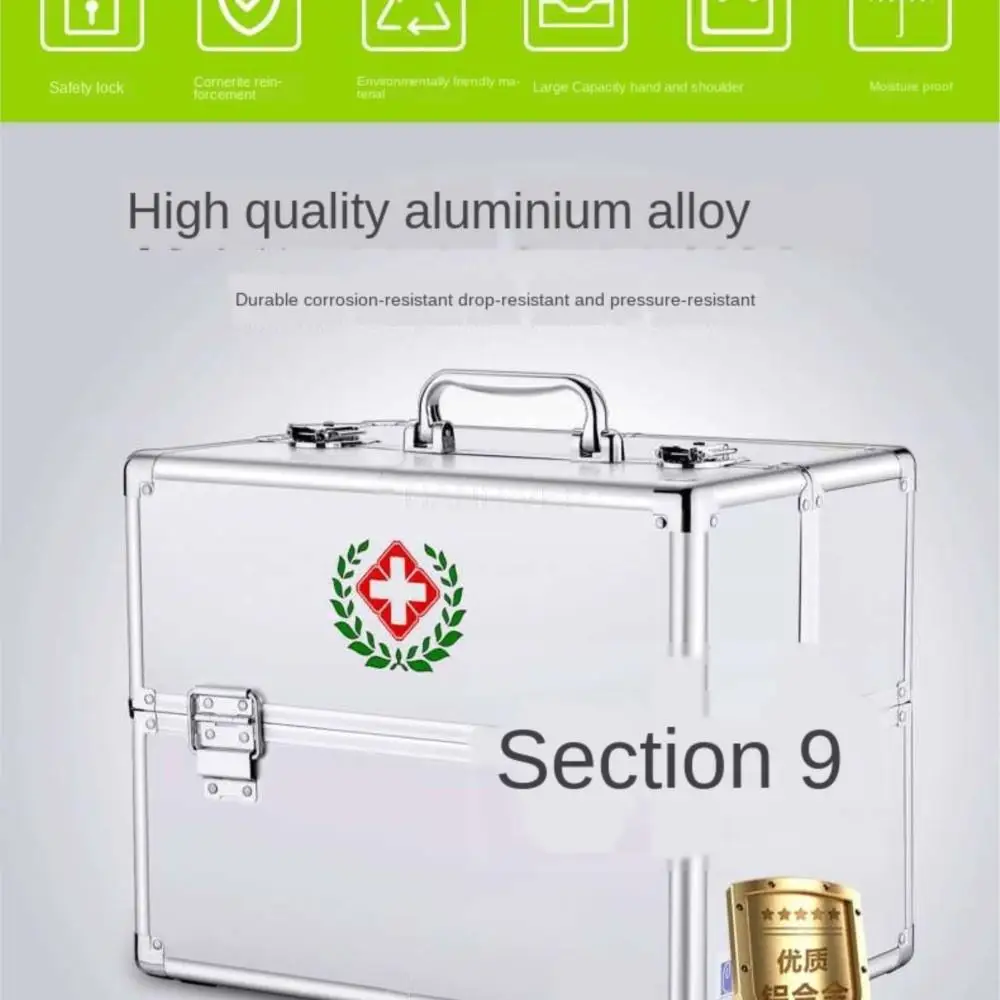 Aluminum medicine cabinet 10/12/14inch Home business Medical box Large size multilayer Medicine cabinet First Aid Box