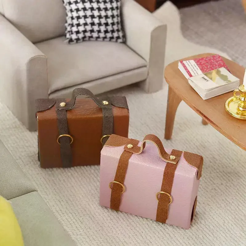 1:12 Miniaturowy teczka-walkieta dla lalek, model, dekoracja, zabawka, akcesoria do domku dla lalek