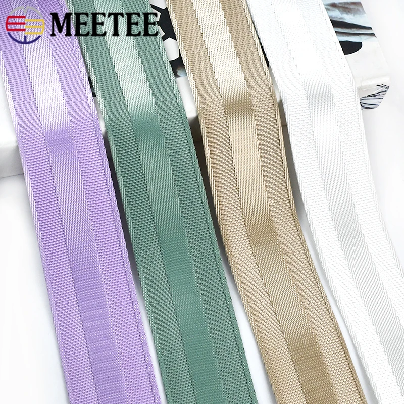 1/2/3/5M Meetee 50mm Nylon Webbing 1.5mm Thick Safety Belt Ribbon for Backpack Polypropylene Strap Pet Leash Trim Tape Accessory