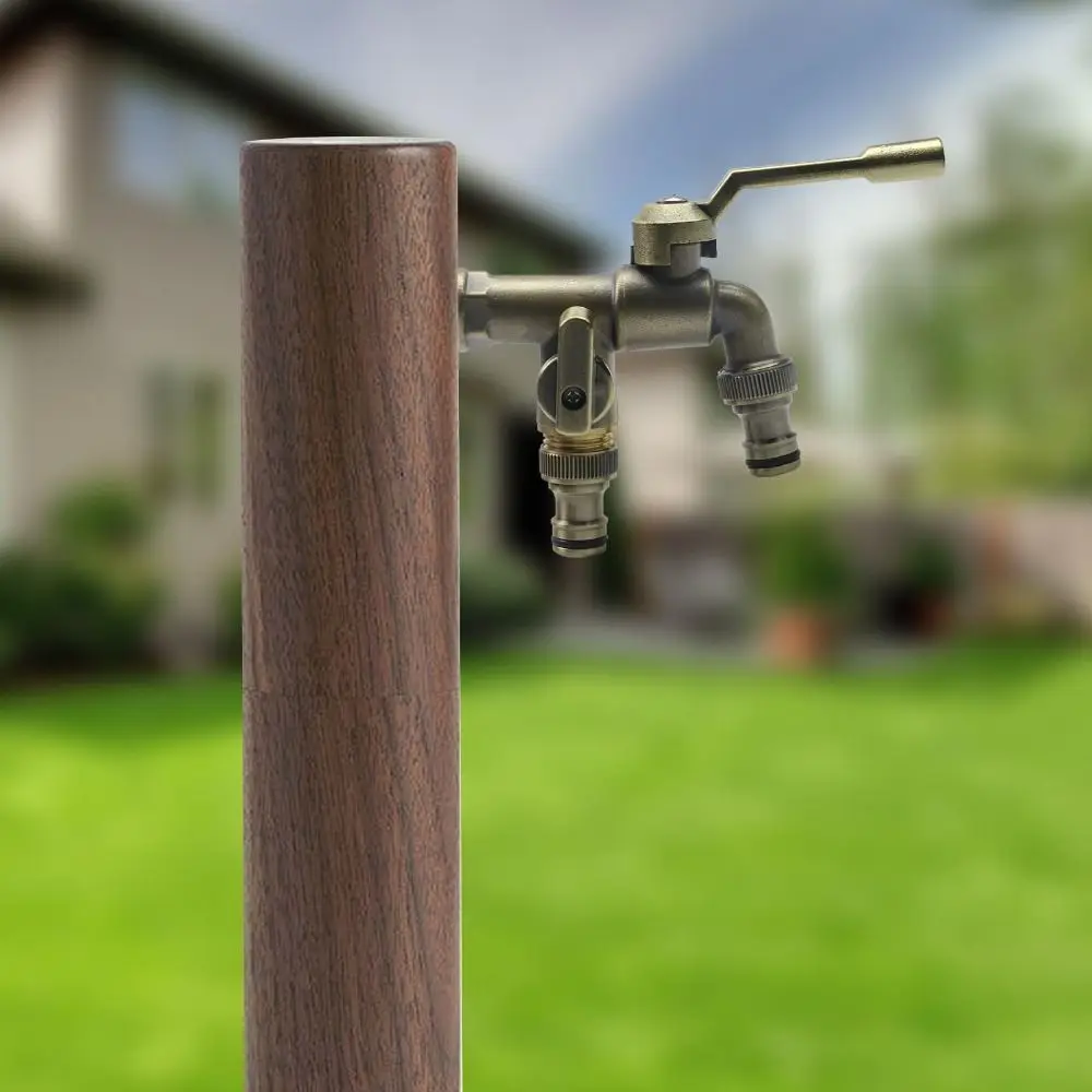 

Всемедный смеситель с защитой от замерзания. Один впуск и два выхода. Уличный кран 1/2 дюйма. Двойные выпускные отверстия для воды. Прочный латунный адаптер для крана.