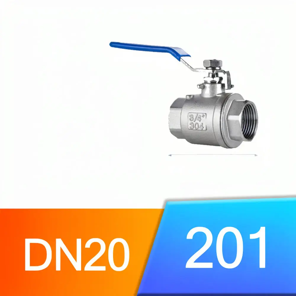 Sturdy 304 Stainless Steel Ball Valve Two Piece Structure Internal Thread Pipe Connector Flow Shutoff Industrial Control Valve