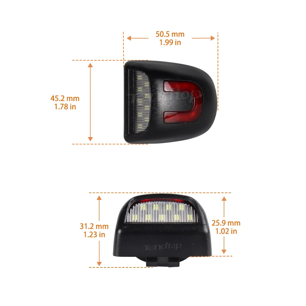 2PCS Red White LED License Plate Lights For Chevrolet Silverado GMC Sierra 1500 2500 3500 Truck Rear Bumper Number Light