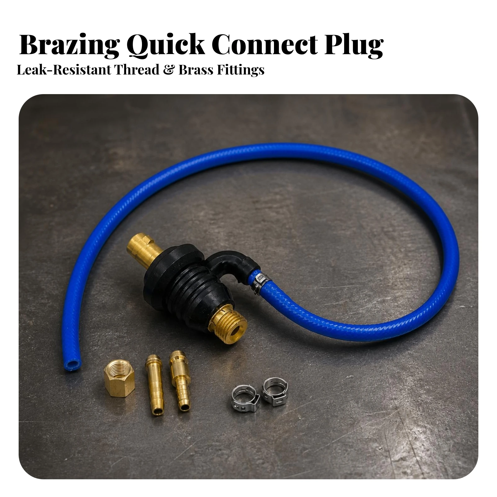 Fabrication Adapter Assembly Threaded Fabrication Hose Connector Adapter with Flexible Hose Quick-Connect TIG for Welders