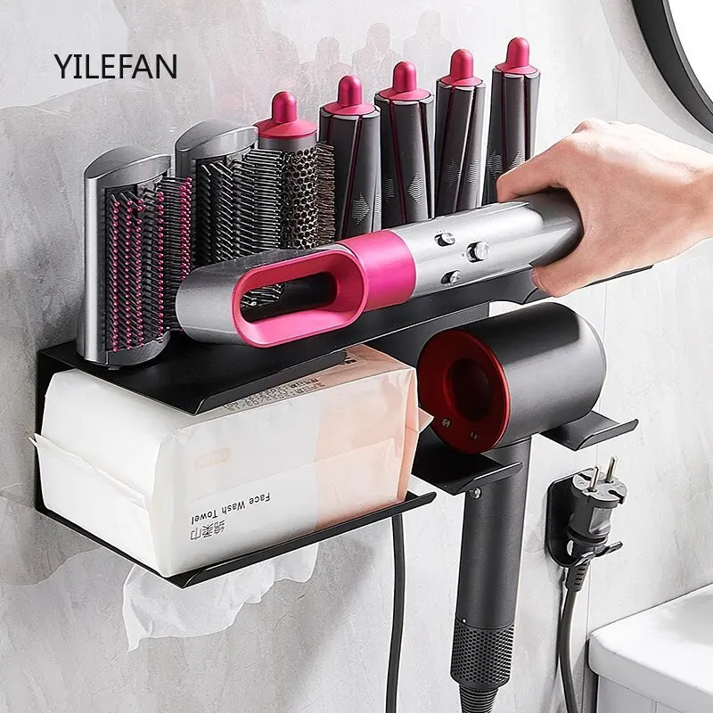 

Holder for Dyson Airwrap 2 in 1 Wall Mount Styler Supersonic Hair Dryer Storage Shelf Fits Curling Iron Wand Barrels Brushes