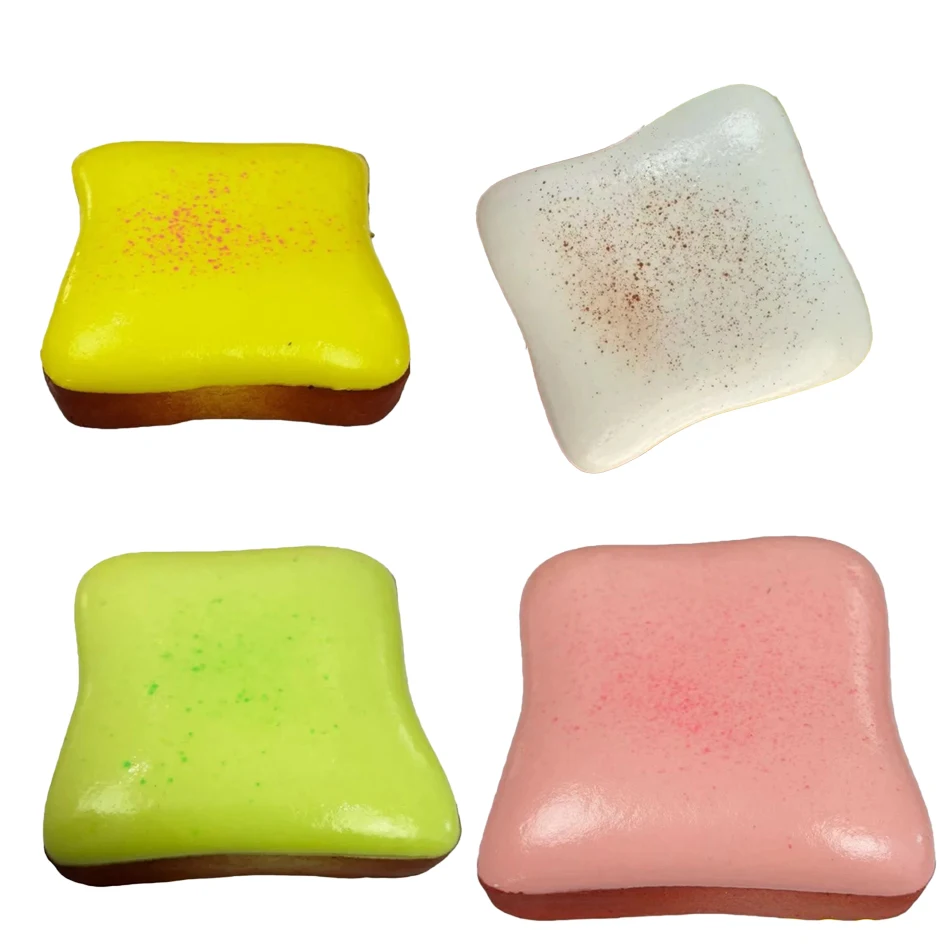 Cute Mixed Shapes Squishy Toys Set, Butter Cheese Peach Duck Slow Rebound Stress Relief Squeeze Fidget Toy, Soft Touch Hand Toy