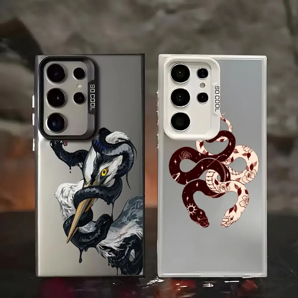 snake Phone Case IMD Colorful Silver Suitable case For SamsungS26 S25 S24 S23 S22 S21 S20 Plus Ultra