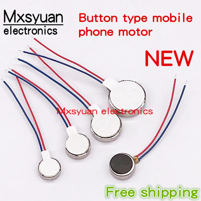 10PCS Mobile phone vibrator motor 0830 8*30mm 1020 10*20mm 1027 10*27mm 1030 10*30MM 3Vmotor flat motor with wire micro DC motor