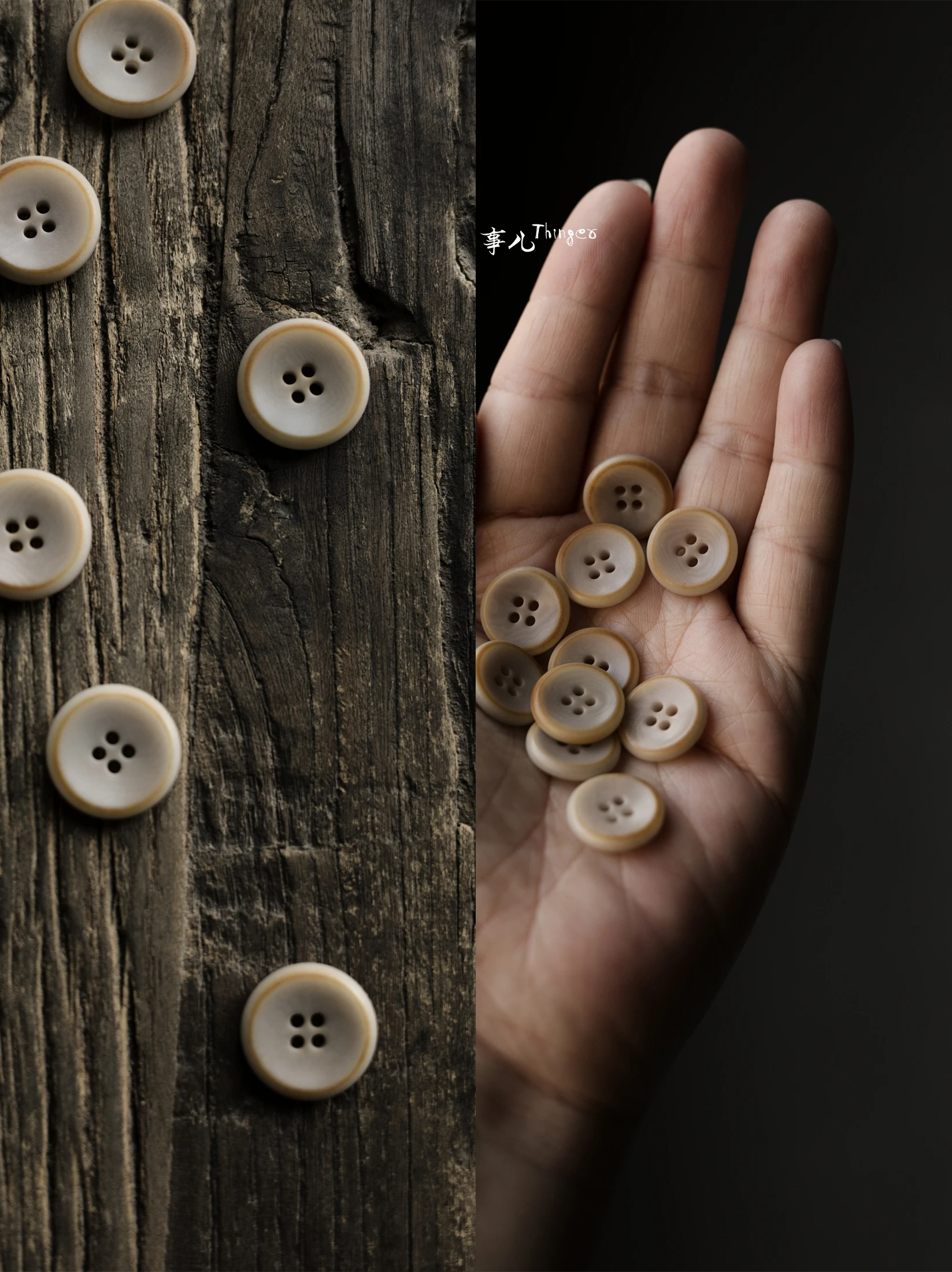 

Nature Fruit Burnt Edge Four-Hole Button Vintage Button/10 Pieces Price Designer Clothing Making Accessories Button